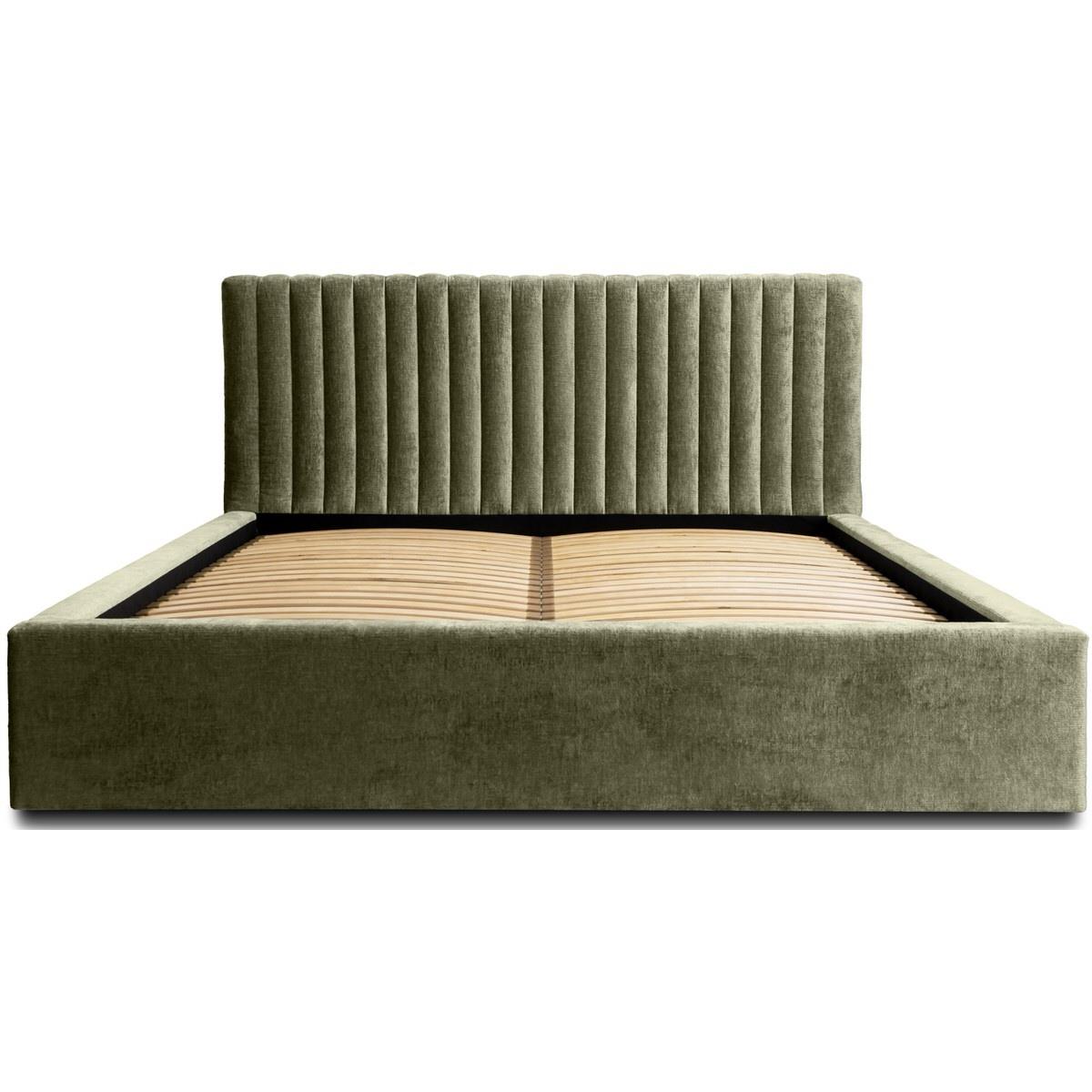 Trae Mobler Vegas 140 x 200 cm Gestoffeerd Bed Olijfgroen