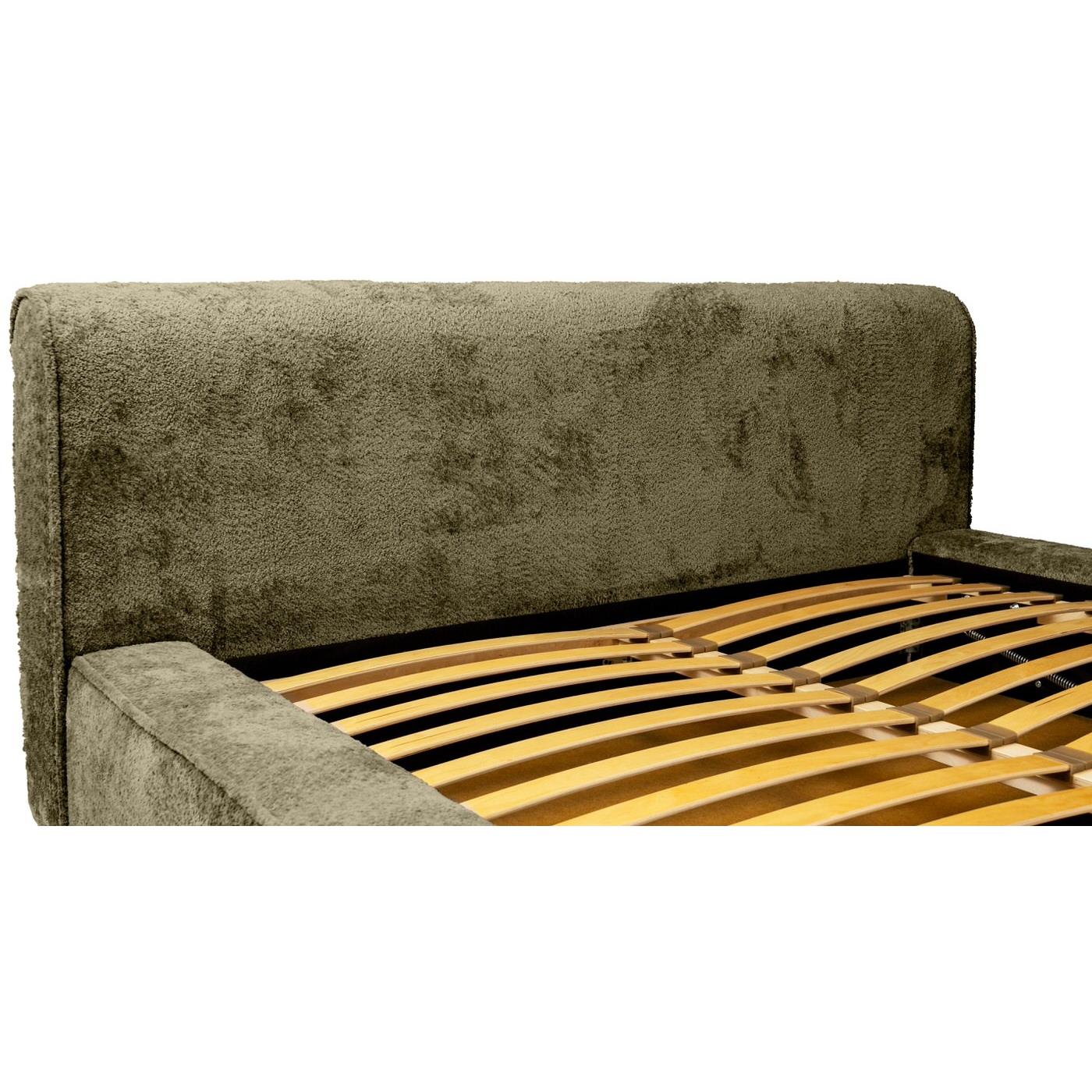 Trae Mobler Fatima 160 x 200 cm Gestoffeerd Bed Olijfgroen