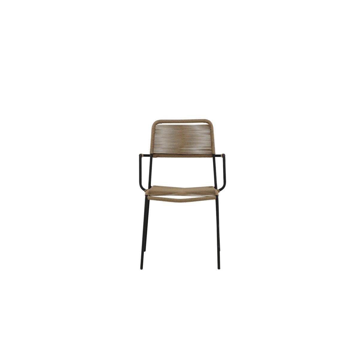 Nest outdoor Jana aluminium tuinstoel naturel - met armleuningen