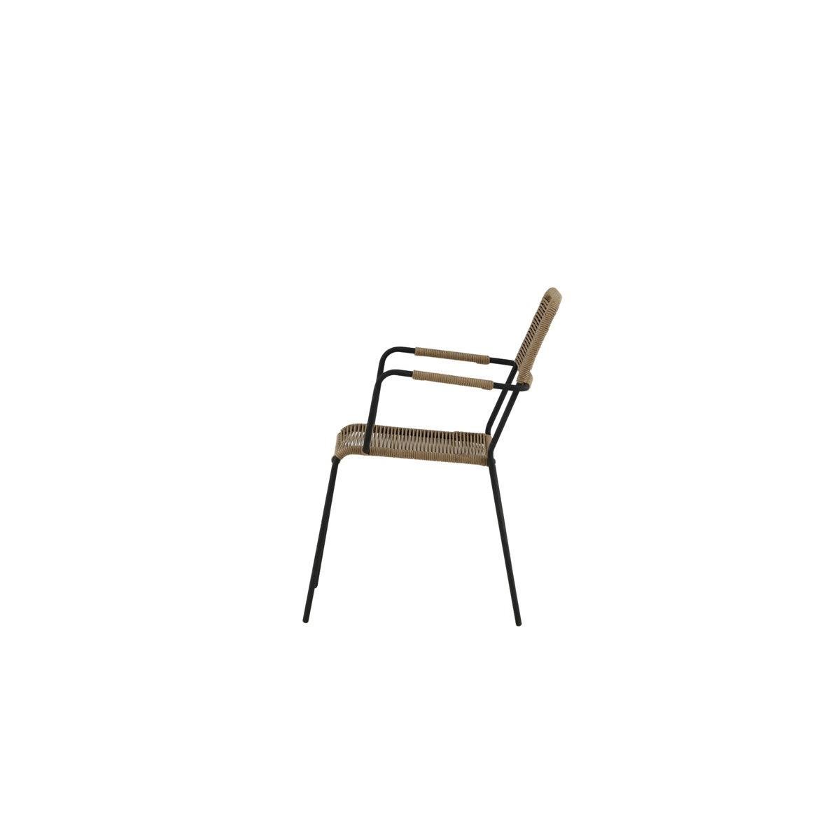 Nest outdoor Jana aluminium tuinstoel naturel - met armleuningen