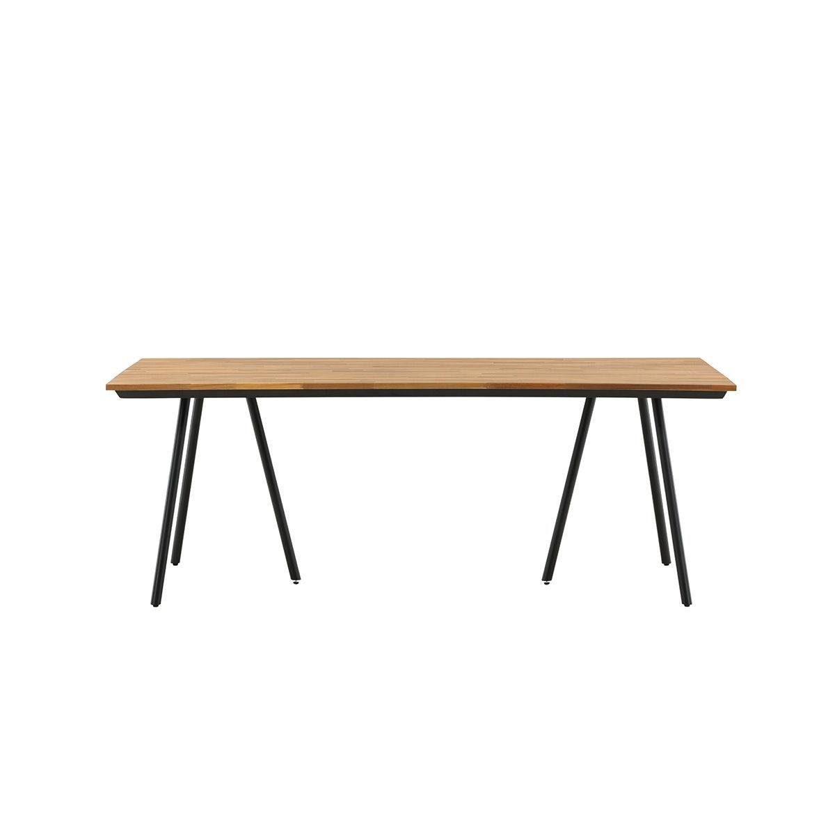 Nest outdoor Josua Tuintafel Zwart - Met Houten Blad - 200 x 100 cm