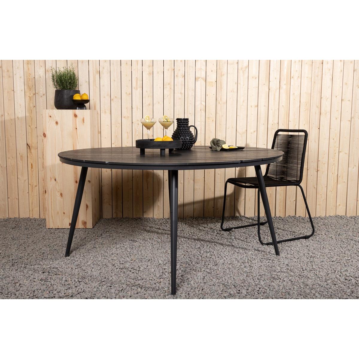 Nest outdoor Aaron tuintafel polywood zwart - Ø150 cm
