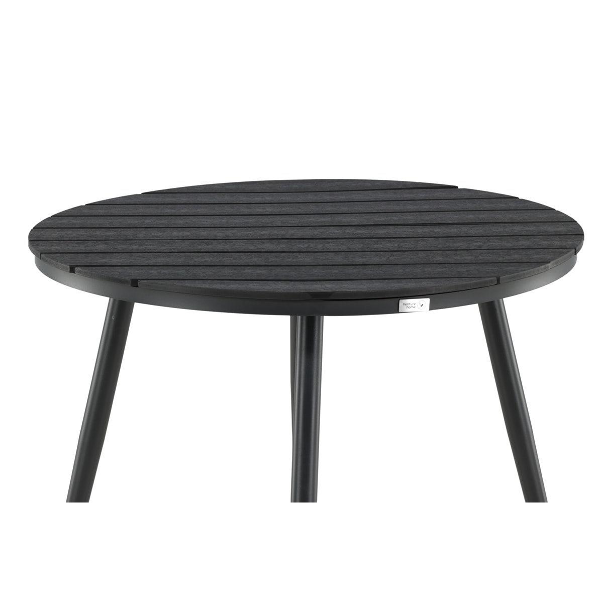 Nest outdoor Aaron tuintafel polywood zwart - Ø90 cm