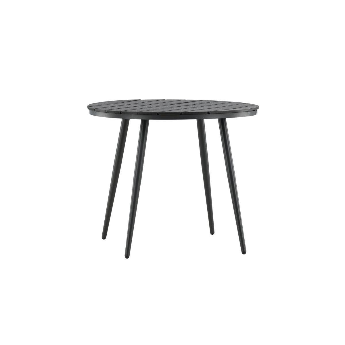 Nest outdoor Aaron tuintafel polywood zwart - Ø90 cm