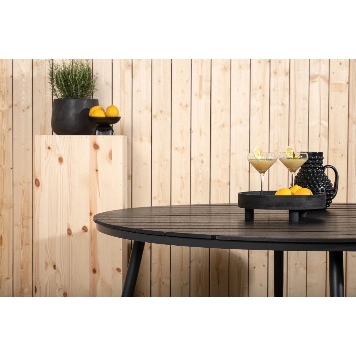 Nest outdoor Aaron tuintafel polywood zwart - Ø150 cm