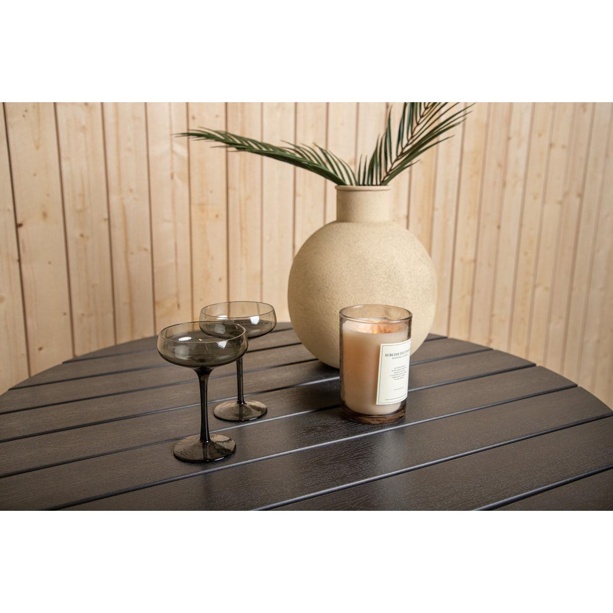 Nest outdoor Aaron tuintafel polywood zwart - Ø90 cm