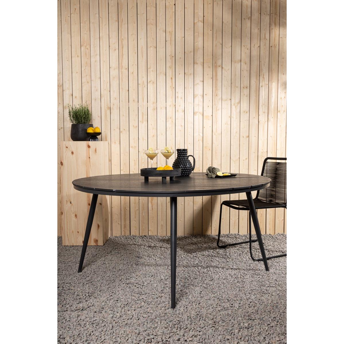 Nest outdoor Aaron tuintafel polywood zwart - Ø150 cm