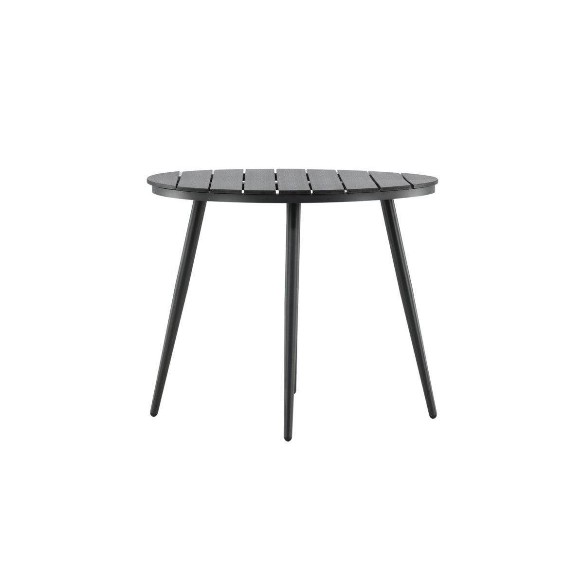 Nest outdoor Aaron tuintafel polywood zwart - Ø90 cm