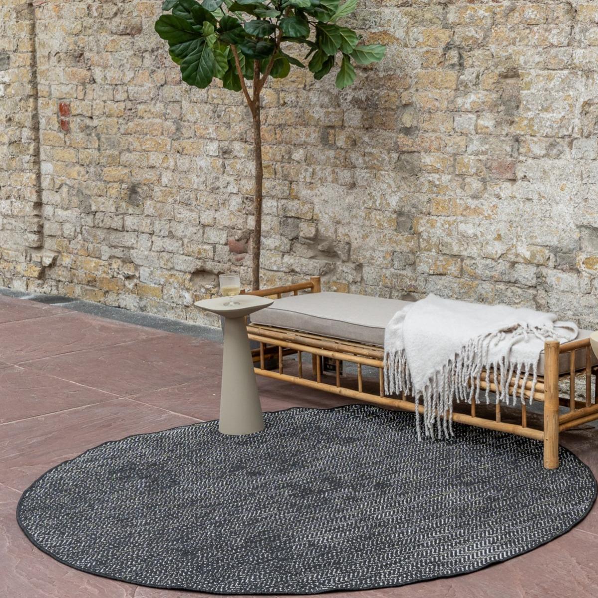 Interieur05 Buitenkleed Dahl Zwart Rond 200cm
