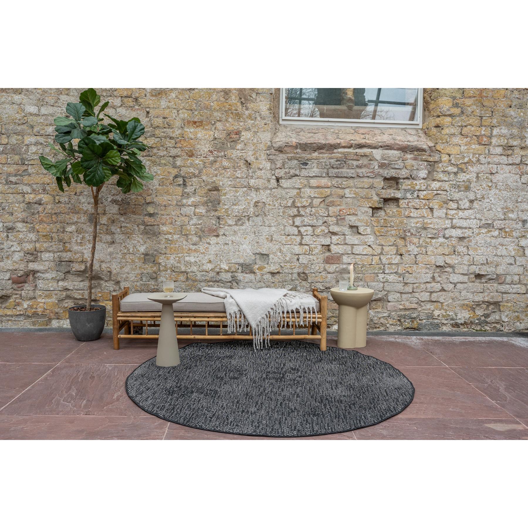 Interieur05 Buitenkleed Dahl Zwart Rond 200cm
