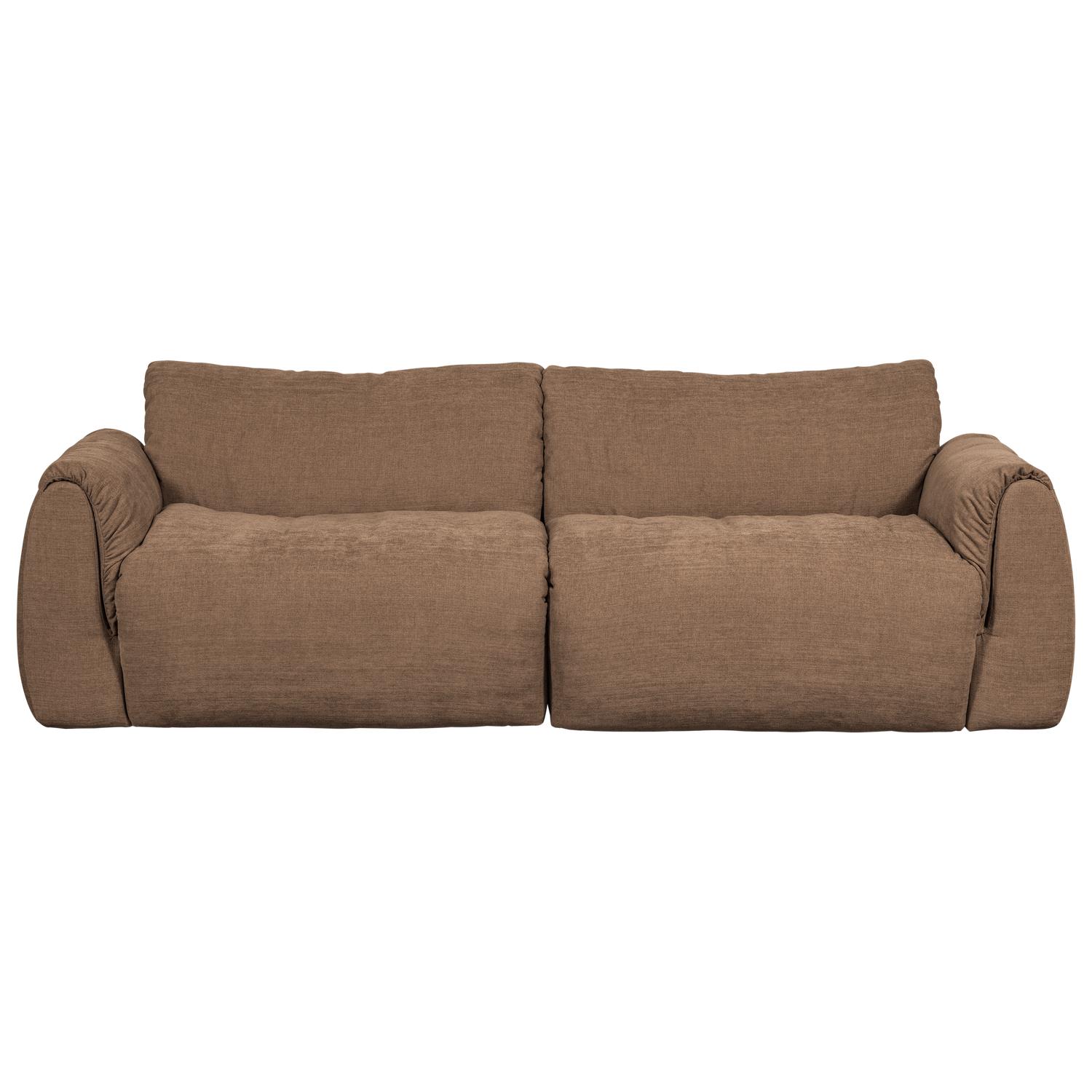 WOOOD Baggy 2-Zits Bank - Geweven Chenille - Bruin - 81x228x102