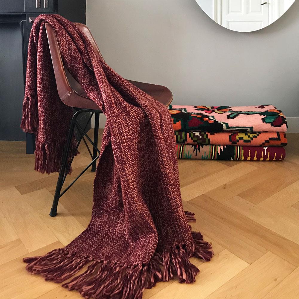 Malagoon Marble Plaid - Bordeaux 