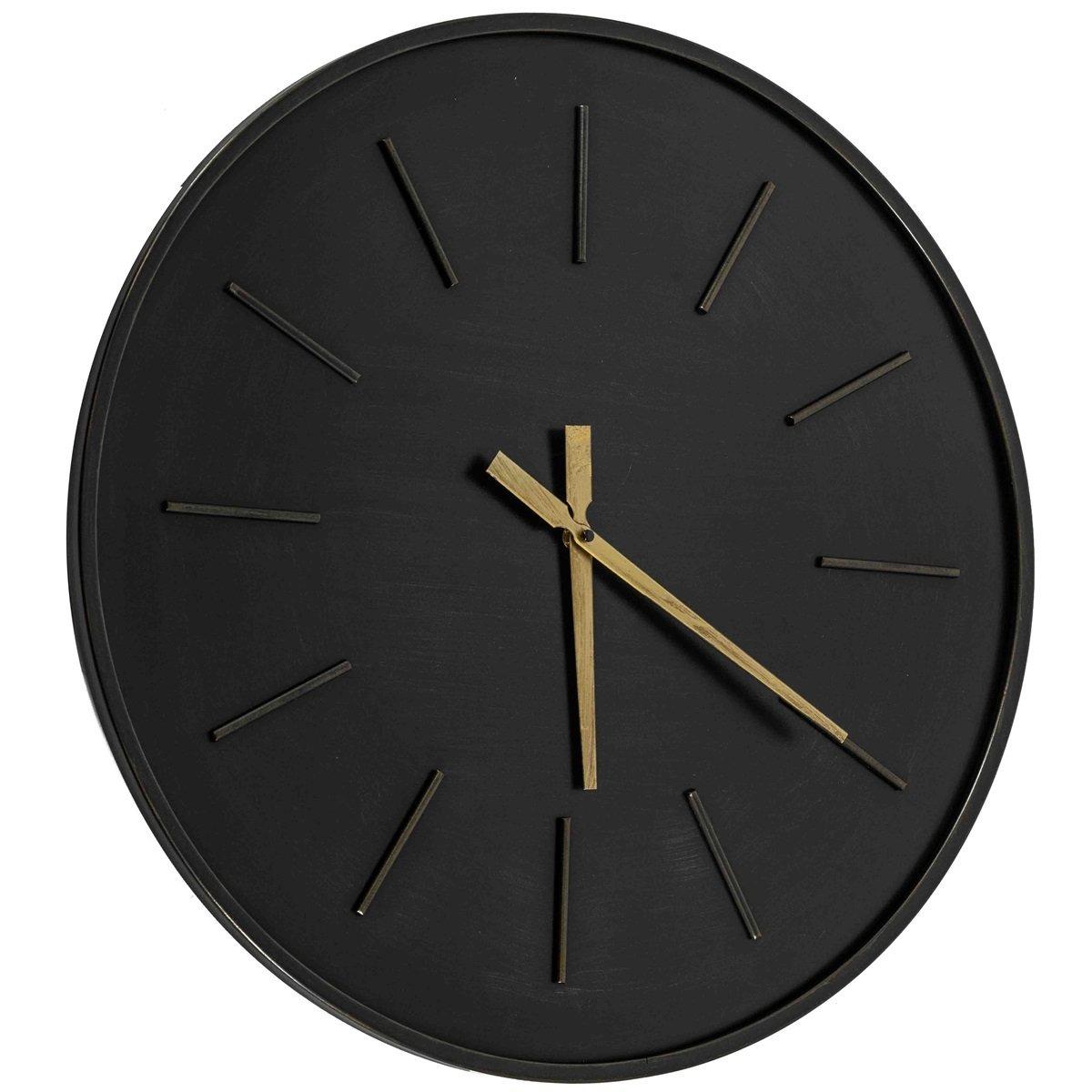 Vtw Living - Wandklok Metaal Antraciet - Klok - 60 x 60 x 3,5cm