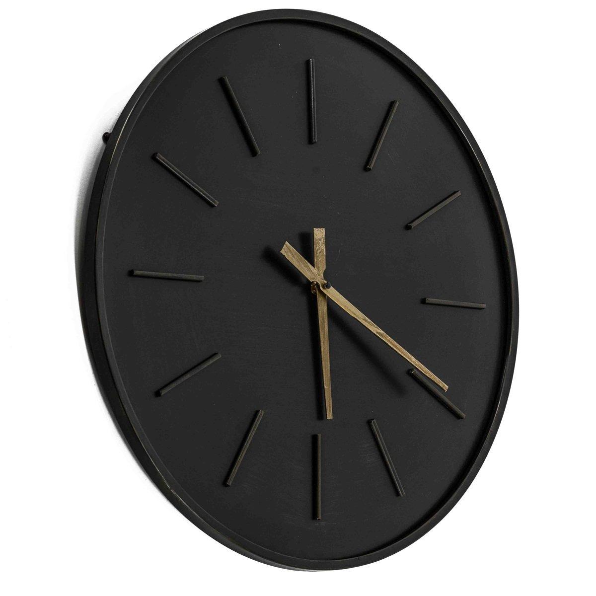 Vtw Living - Wandklok Metaal Antraciet - Klok - 60 x 60 x 3,5cm