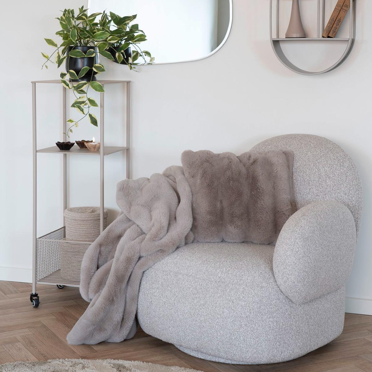 House Nordic - Bijzettafel Zand Staal - 35x35x106cm - Torres