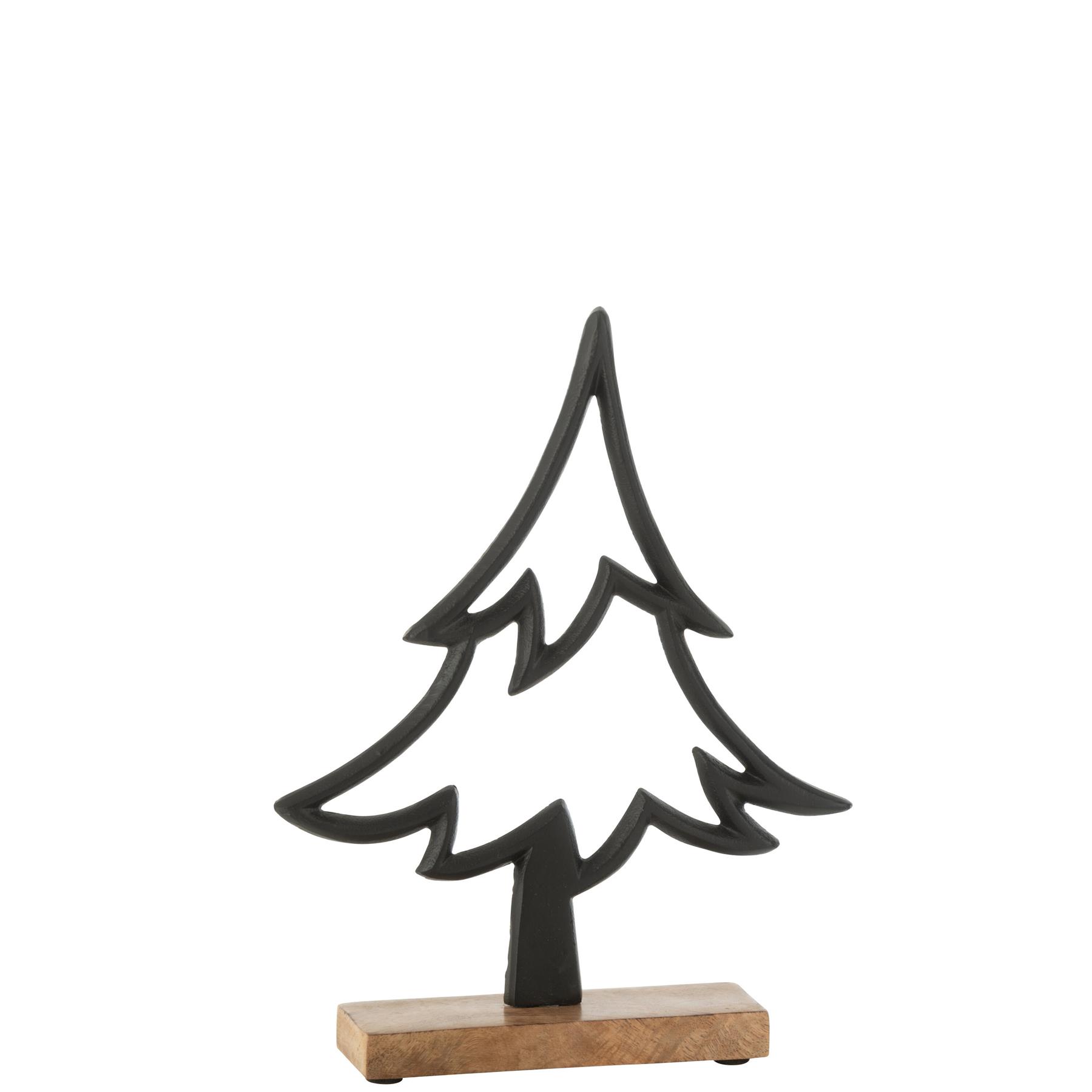 J-Line decoratie Denneboom Op Voet  - aluminium|hout - zwart - large