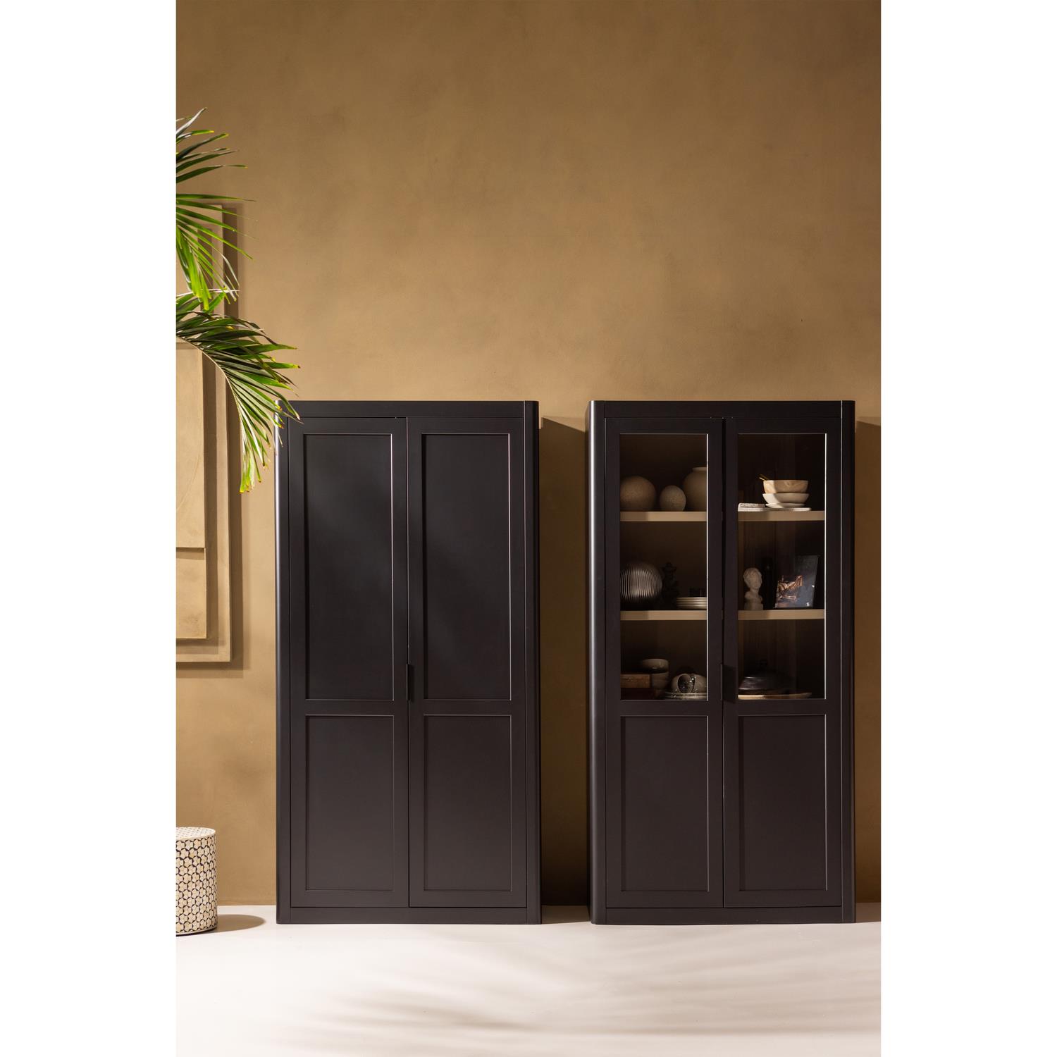 WOOOD Gunnar Buffetkast - Grenen - Matzwart|Mud - 217x120x48