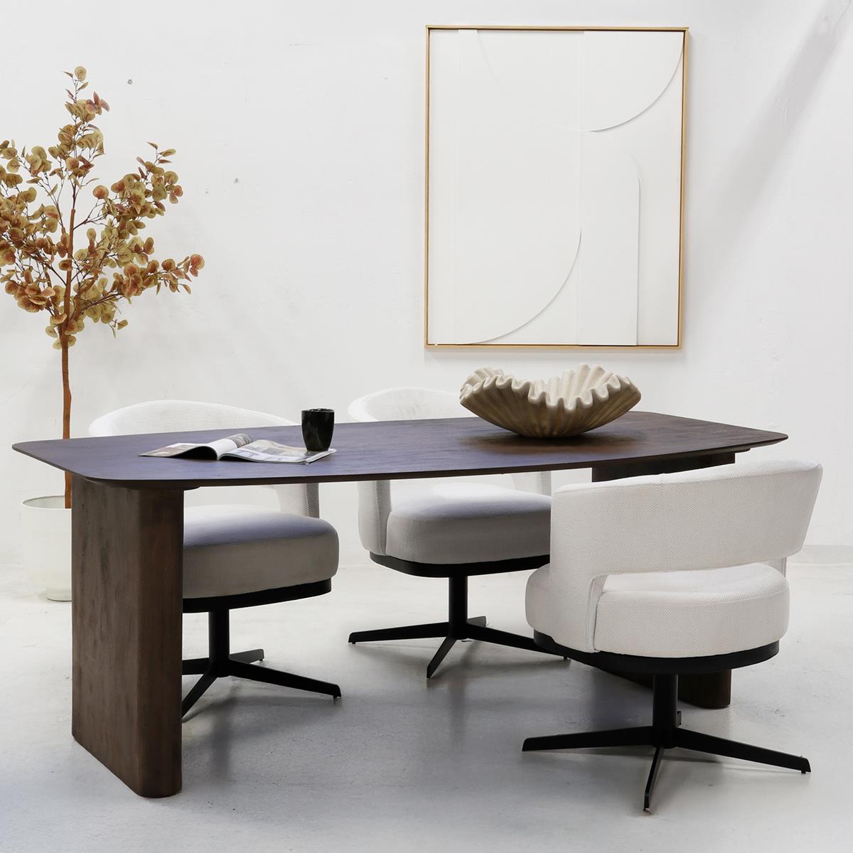 Giga Meubel - Eettafel Deens Ovaal 200cm - Walnoot Mangohout - Dai