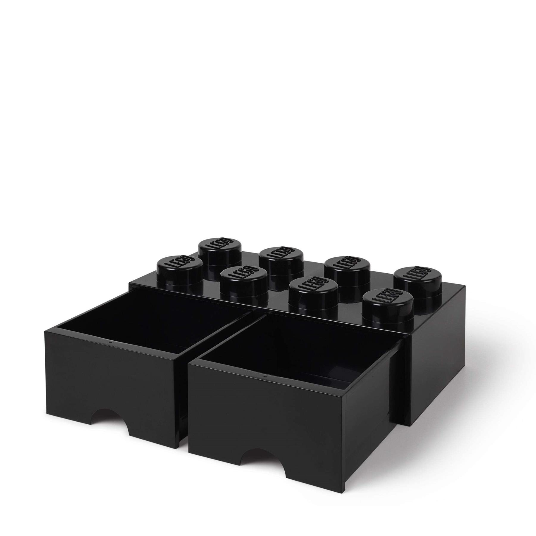 LEGO - Opberglade Brick 8, Zwart - LEGO