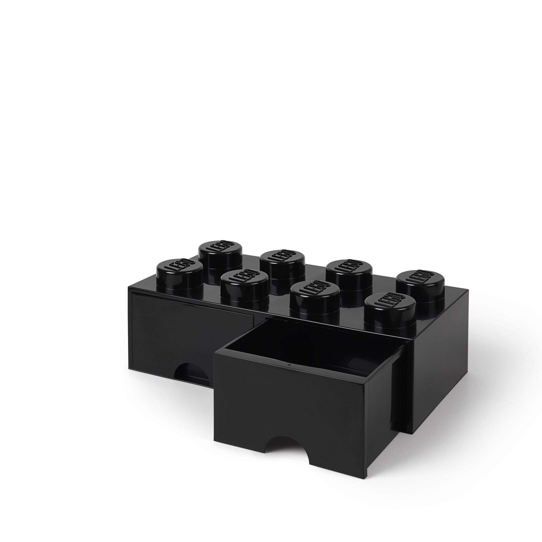 LEGO - Opberglade Brick 8, Zwart - LEGO