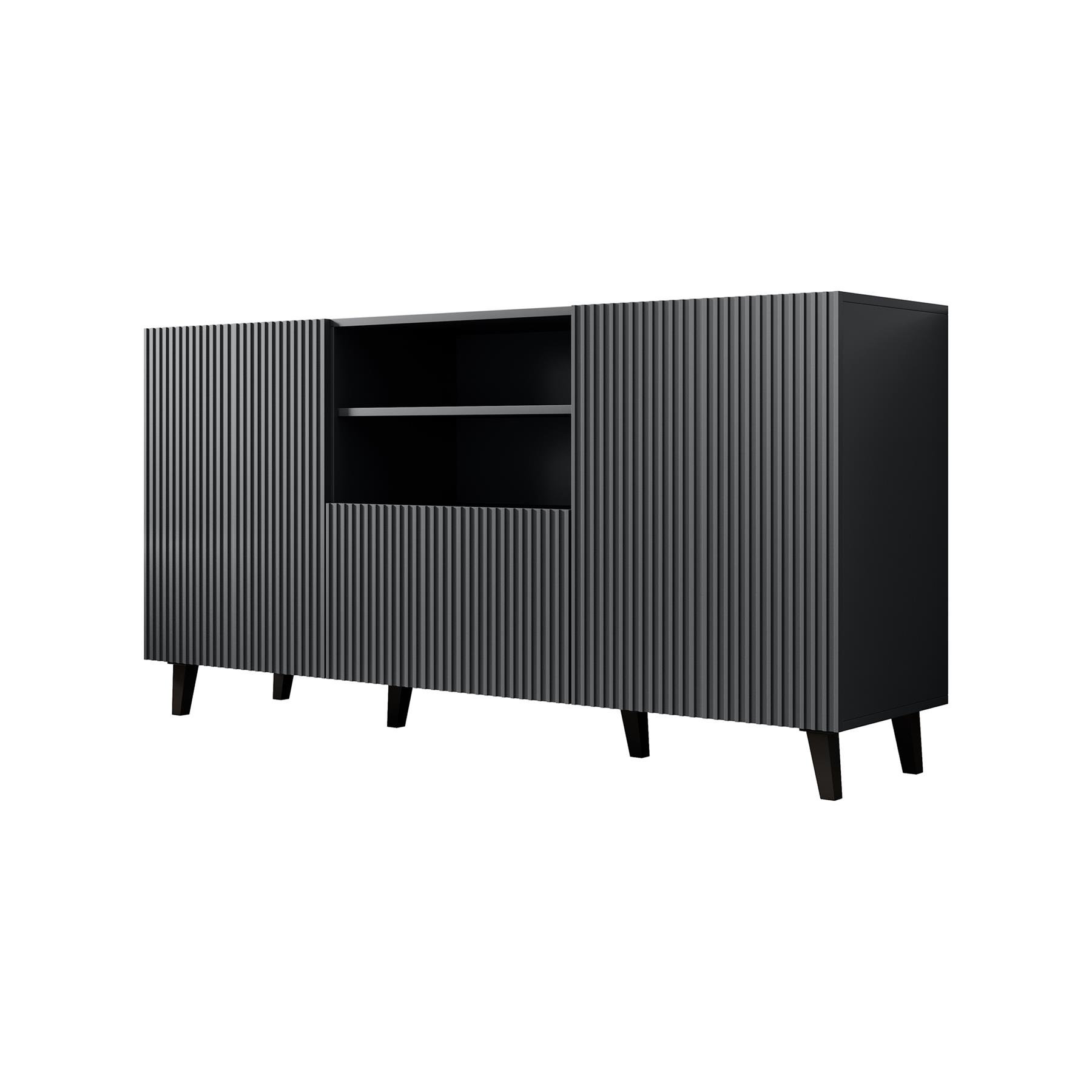 Meubella Dressoir Vintar - Antraciet - 150 cm