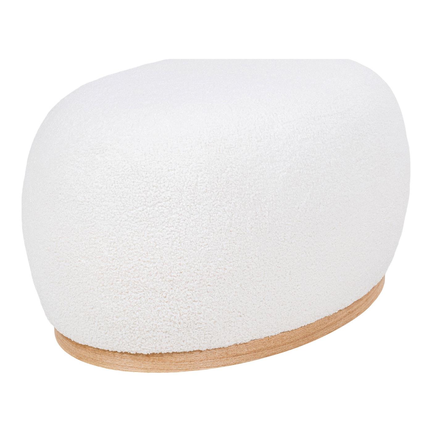 House Nordic - Poef Wit Bouclé - 88,5x55x36cm - Manhattan