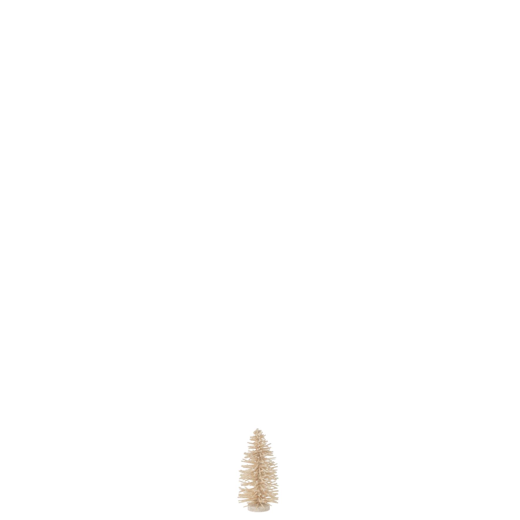 J-Line decoratie Kerstboom Glitter - hout - wit - small