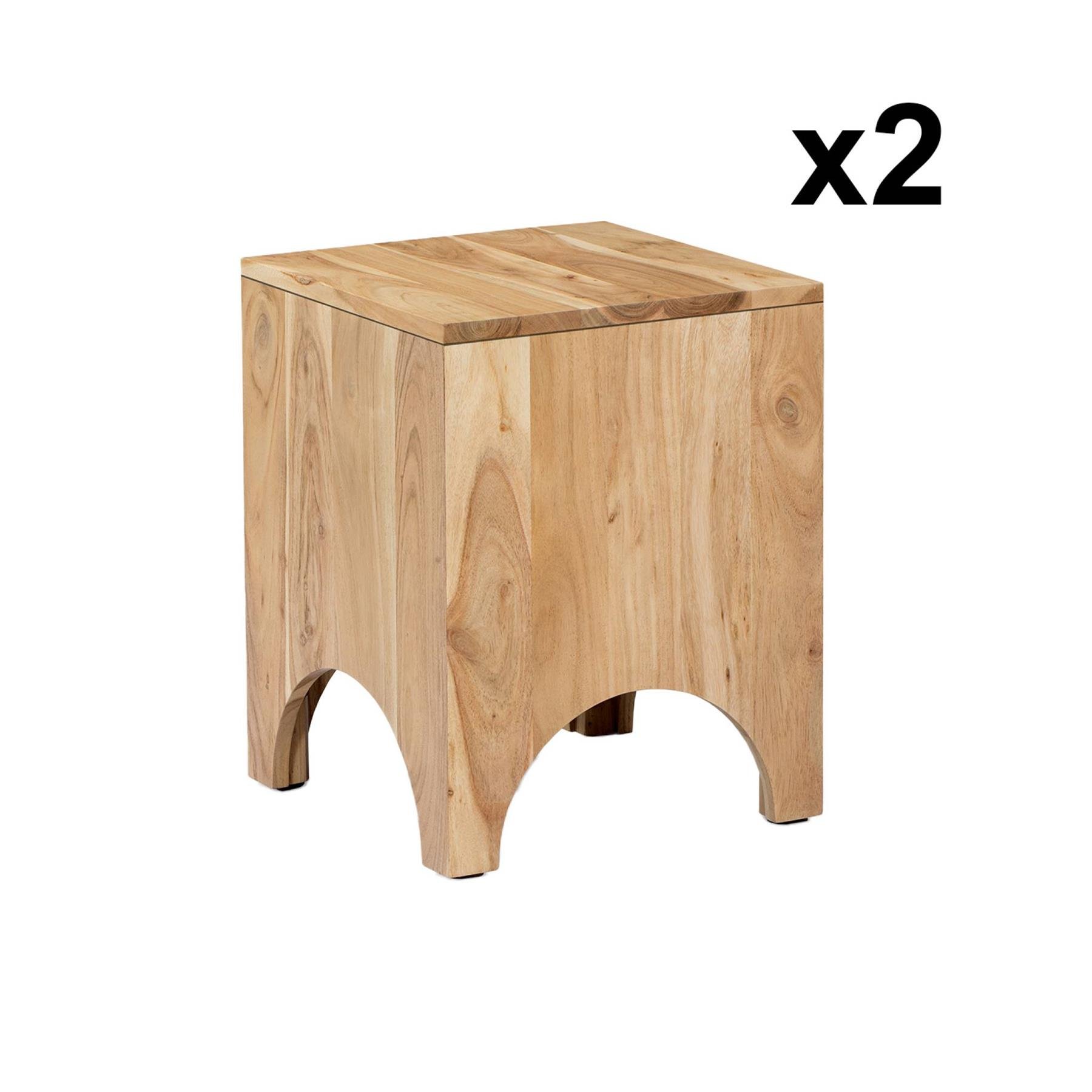 sweeek - Acacia houten bijzettafel, nachtkastje