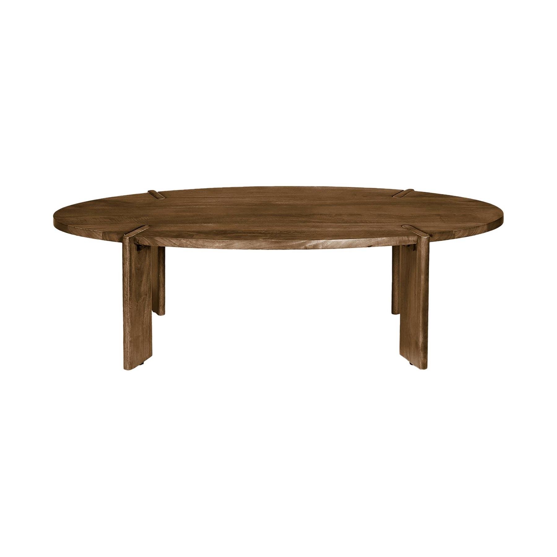 sweeek - Ovale salontafel in massief mangohout 120cm