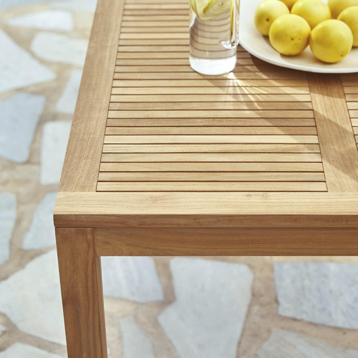 Tikamoon - Teo - Massief teakhouten tuinset met 4 stoelen