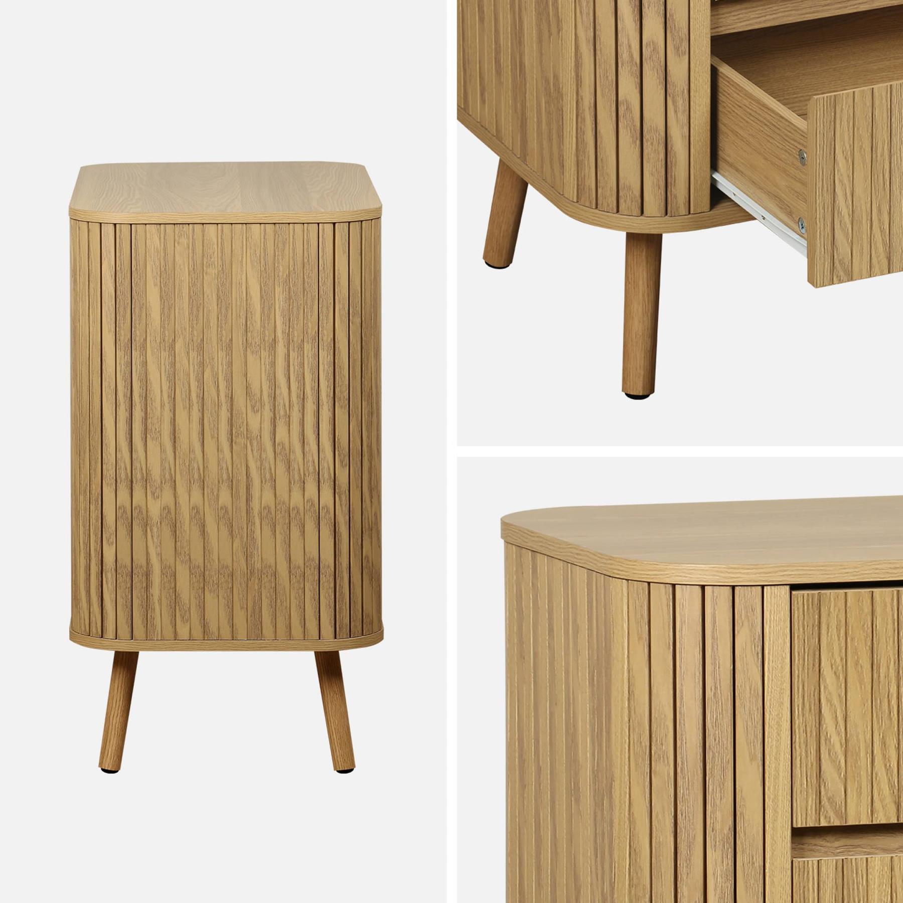 sweeek - Ladekast met 3 laden, naturel gestreept decor