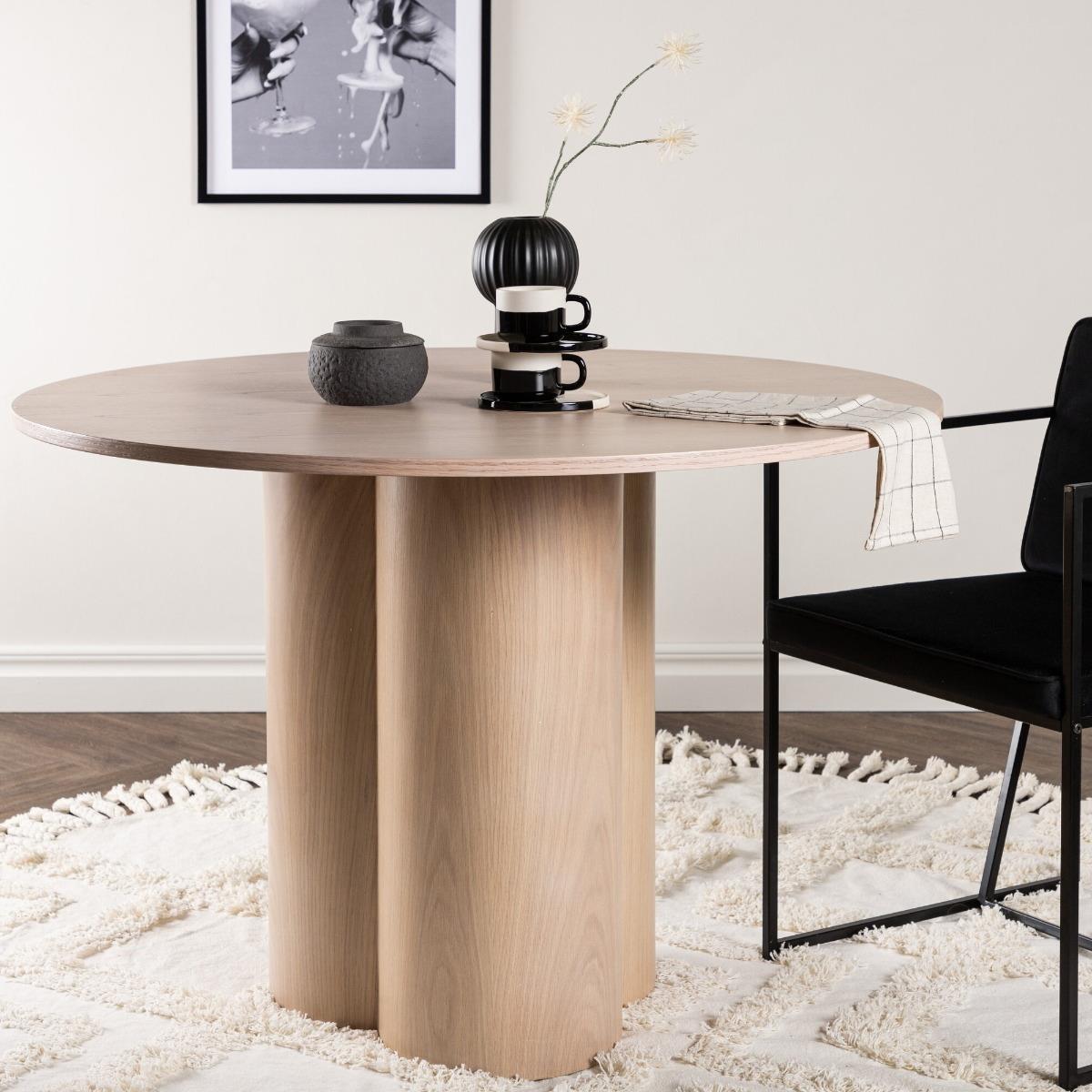 Fjôrd - Eettafel Whitewash Rond - Ø110x76cm - Olivia
