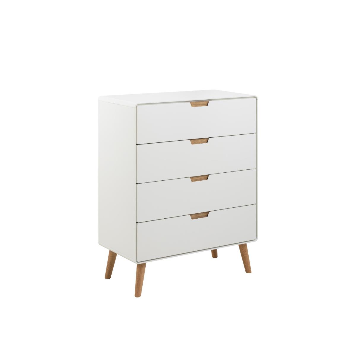 Rebellenclub Caicos Ladekast - 80 x 40 cm - Wit Met Eiken