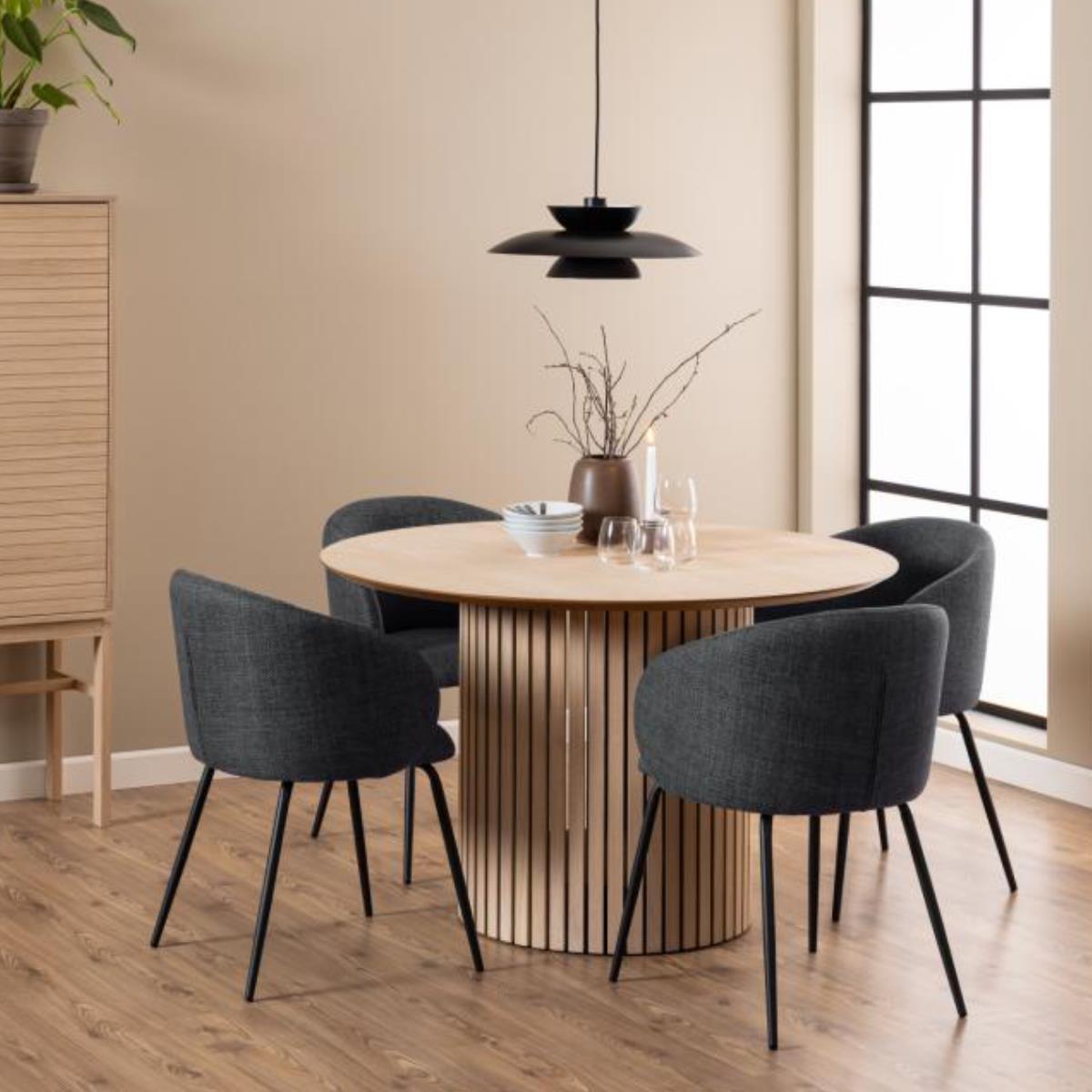 Rebellenclub Nampa Eetkamertafel - ø120 cm - Licht Eiken