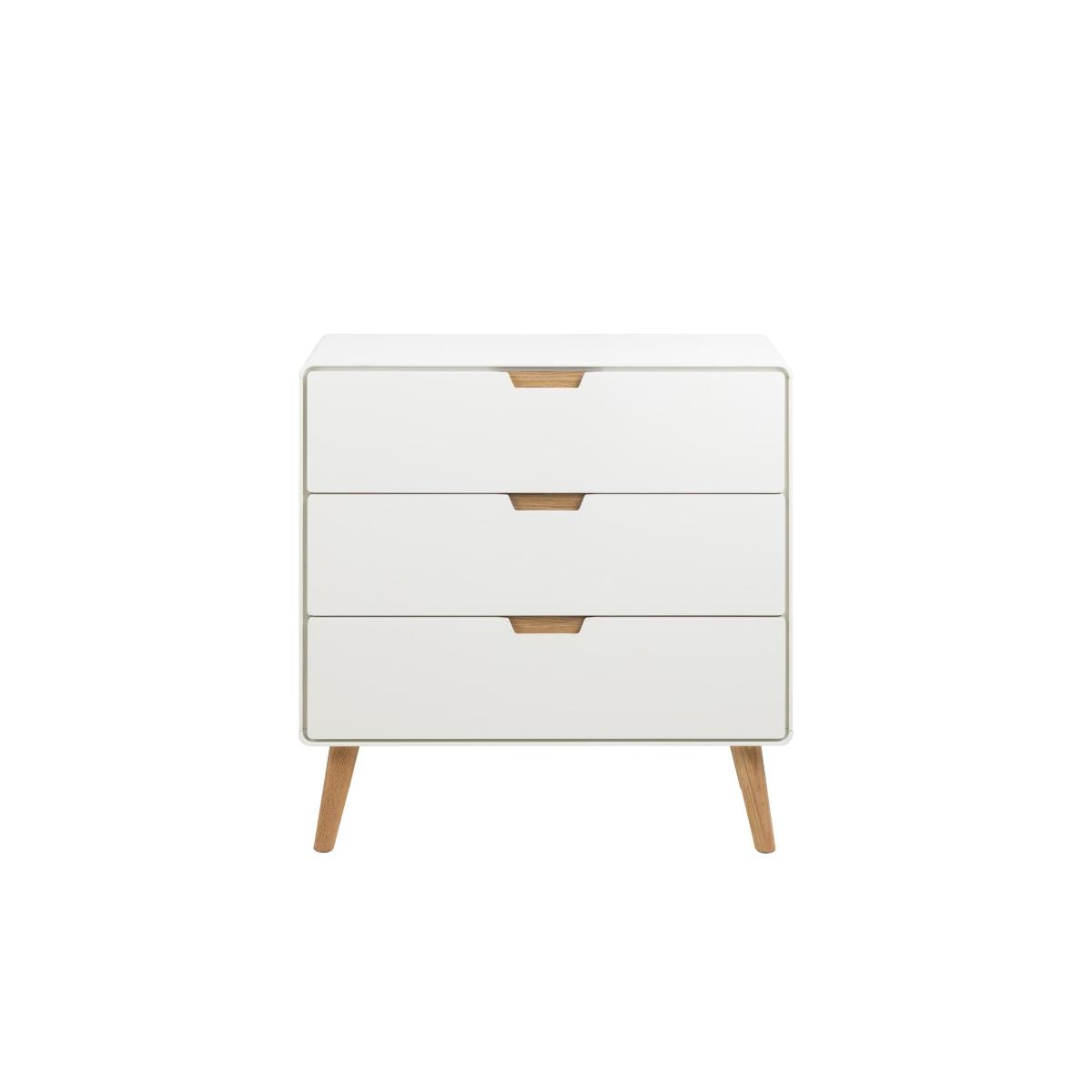 Rebellenclub Caicos Ladekast - 80 x 40 cm - Wit Met Eiken