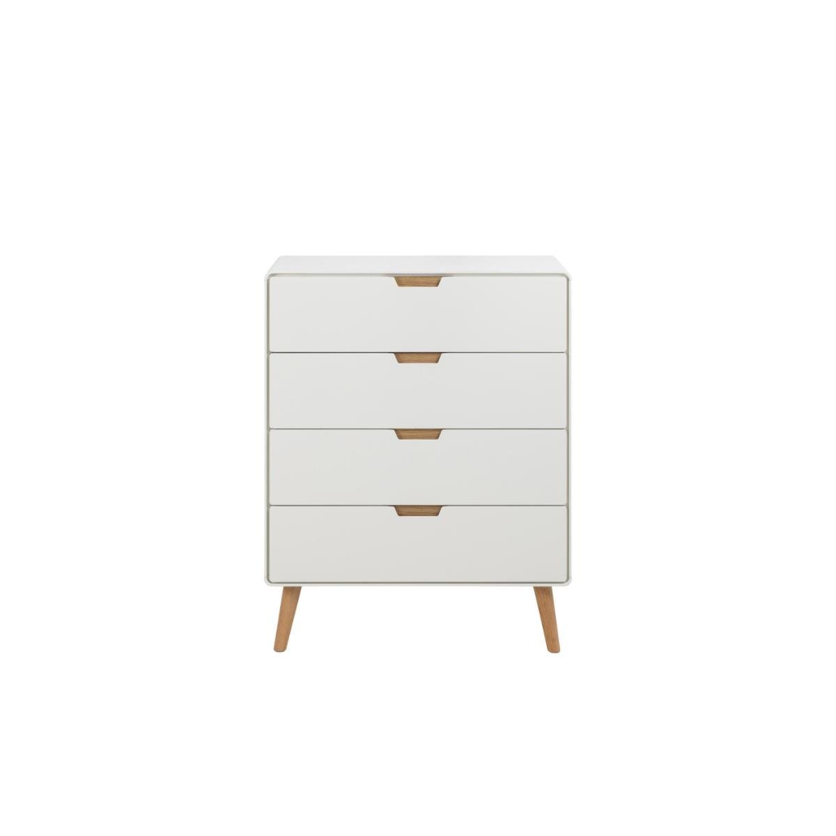 Rebellenclub Caicos Ladekast - 80 x 40 cm - Wit Met Eiken