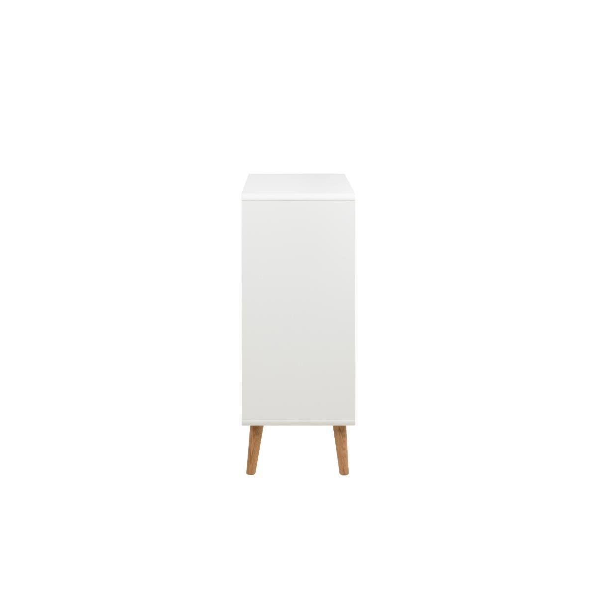Rebellenclub Caicos Ladekast - 80 x 40 cm - Wit Met Eiken