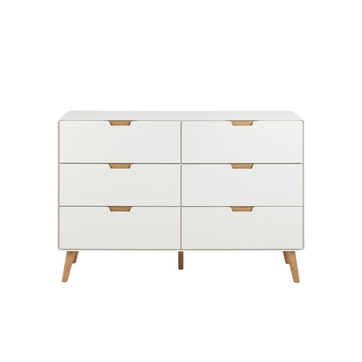 Rebellenclub Caicos Ladekast - 135 x 40 cm - Wit Met Eiken