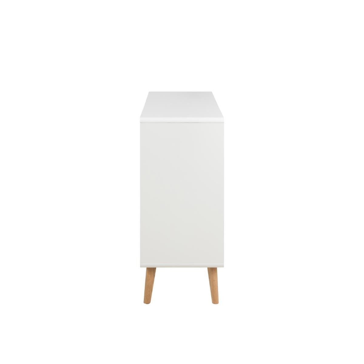 Rebellenclub Caicos Ladekast - 135 x 40 cm - Wit Met Eiken