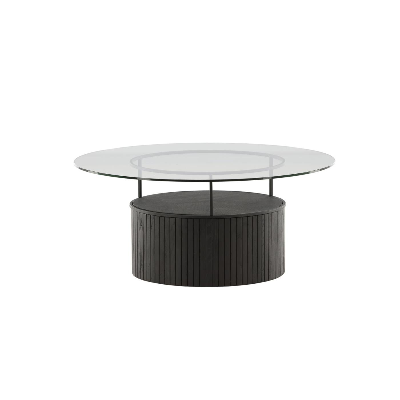 Fjôrd - Salontafel Bovall Zwart Helder Glas ⌀90cm