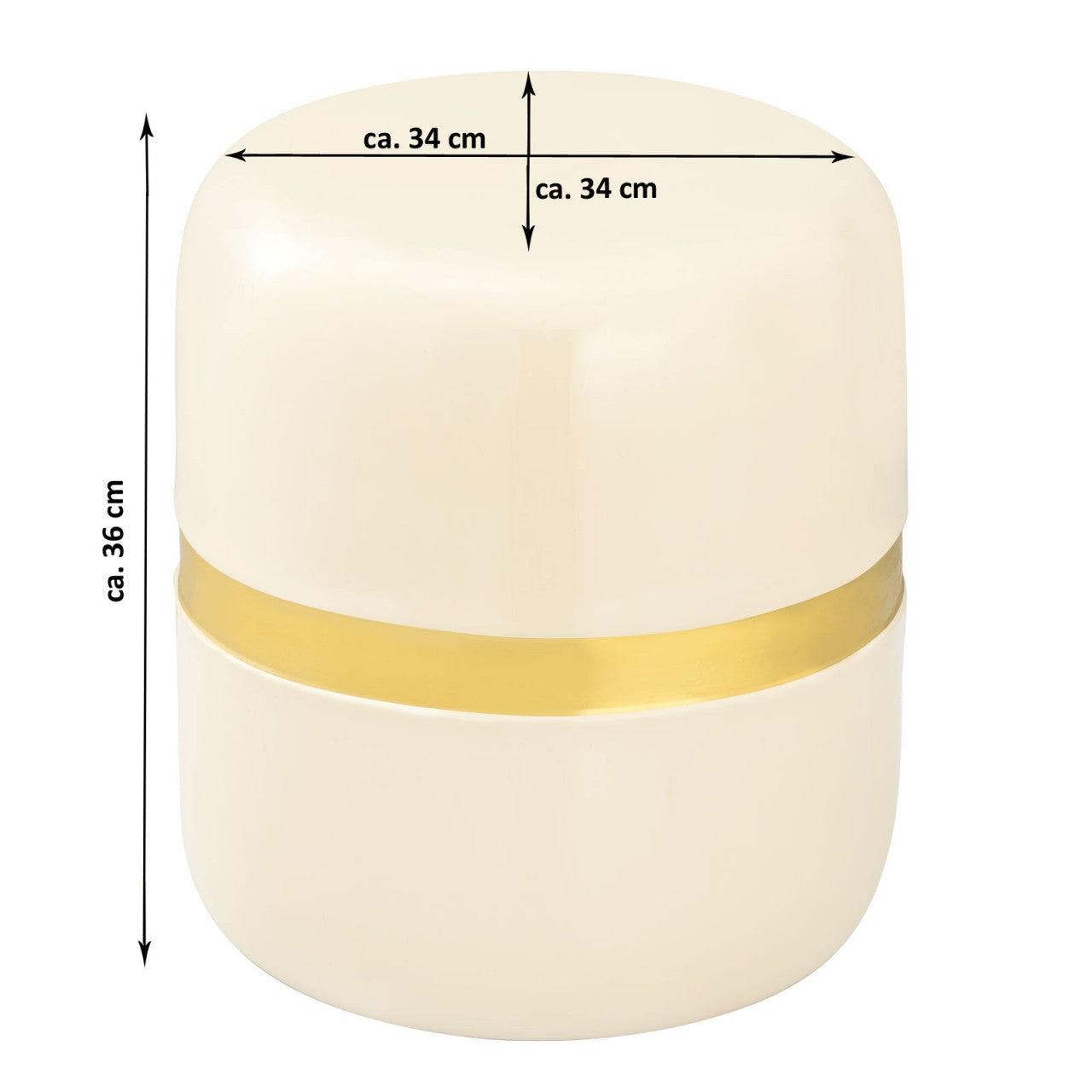 SVJ Bijzettafel Rond - 34 x 34 x 36 cm - Metaal - Wit