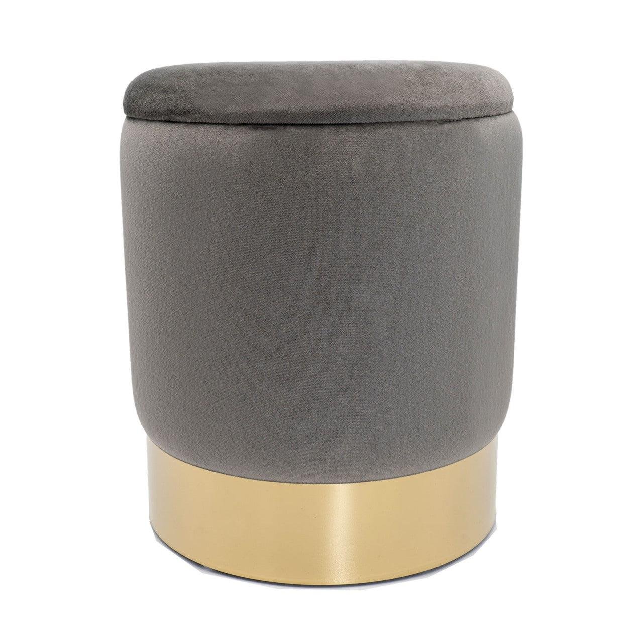 SVJ Kruk Rond - 31 x 31 x 38 cm - Polyester - Lichtgrijs