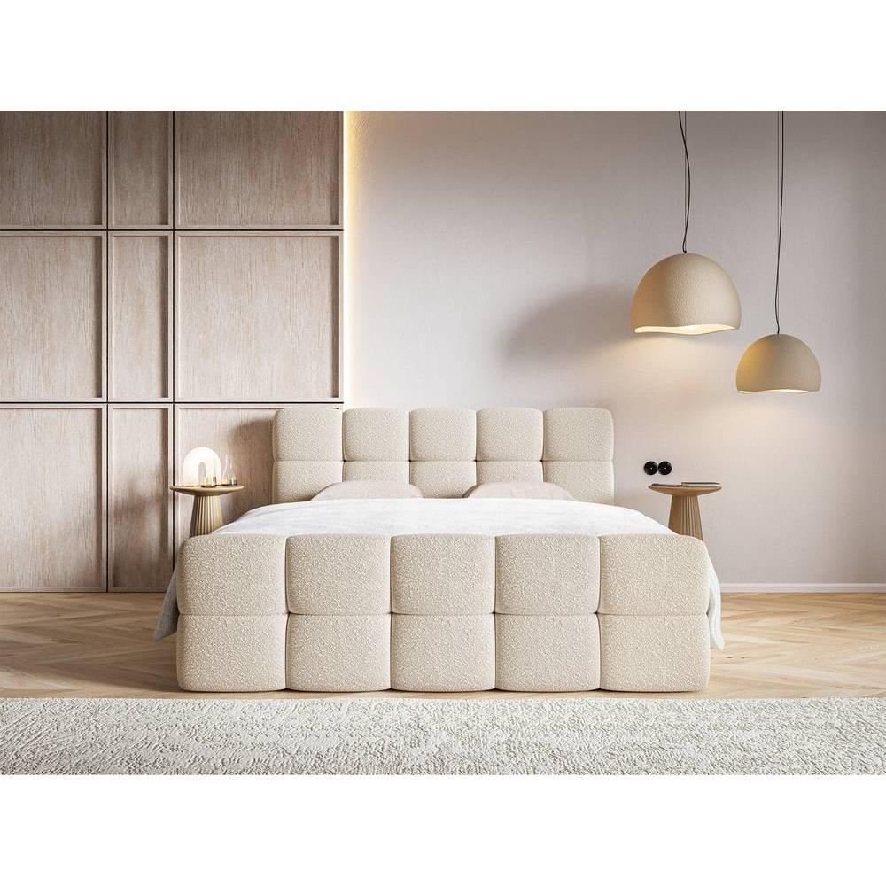 NADUVI Collection Chloe Boxspring met Opbergvak 180 x 200 cm - Bouclé - Ivoor