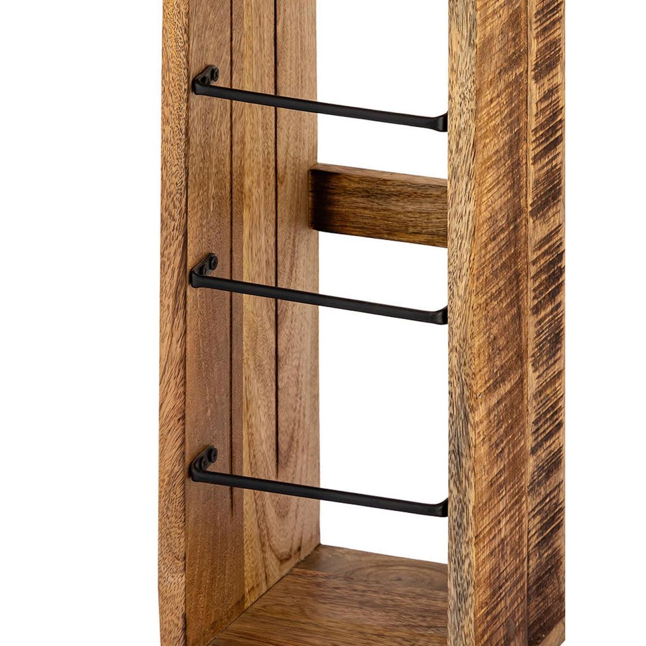 SVJ Toiletpapierhouder Rechthoekig - 17 x 17 x 65 cm - Hout - Bruin