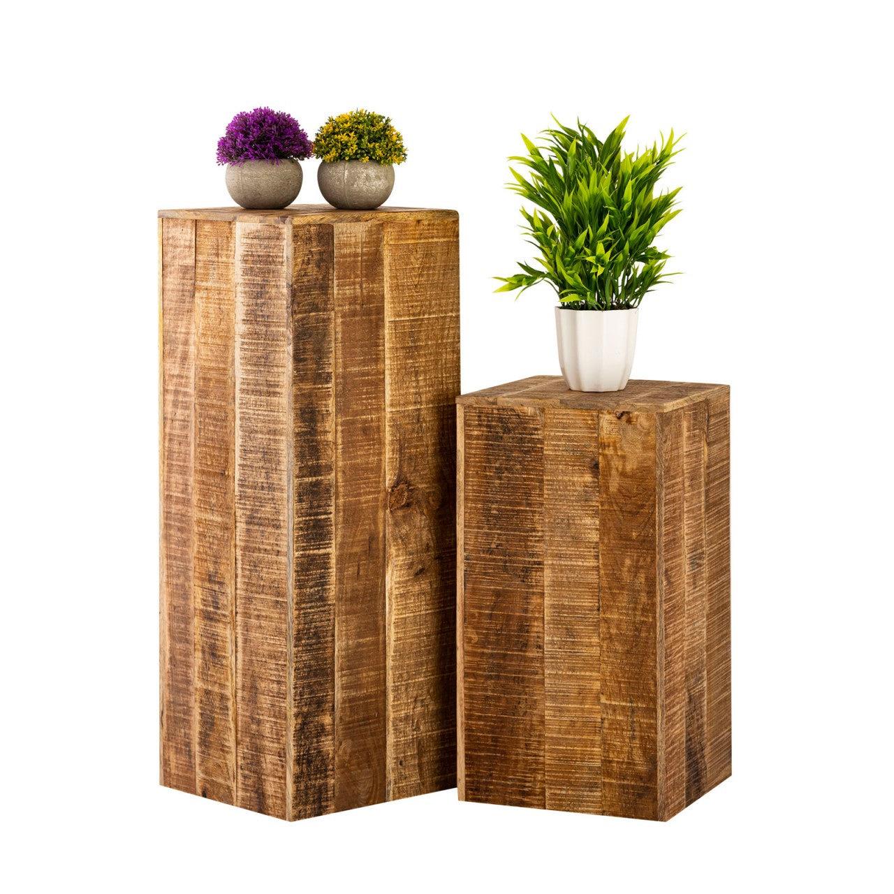 SVJ Zuil Rechthoekig - 27 x 27 x 50 cm - Hout - Bruin