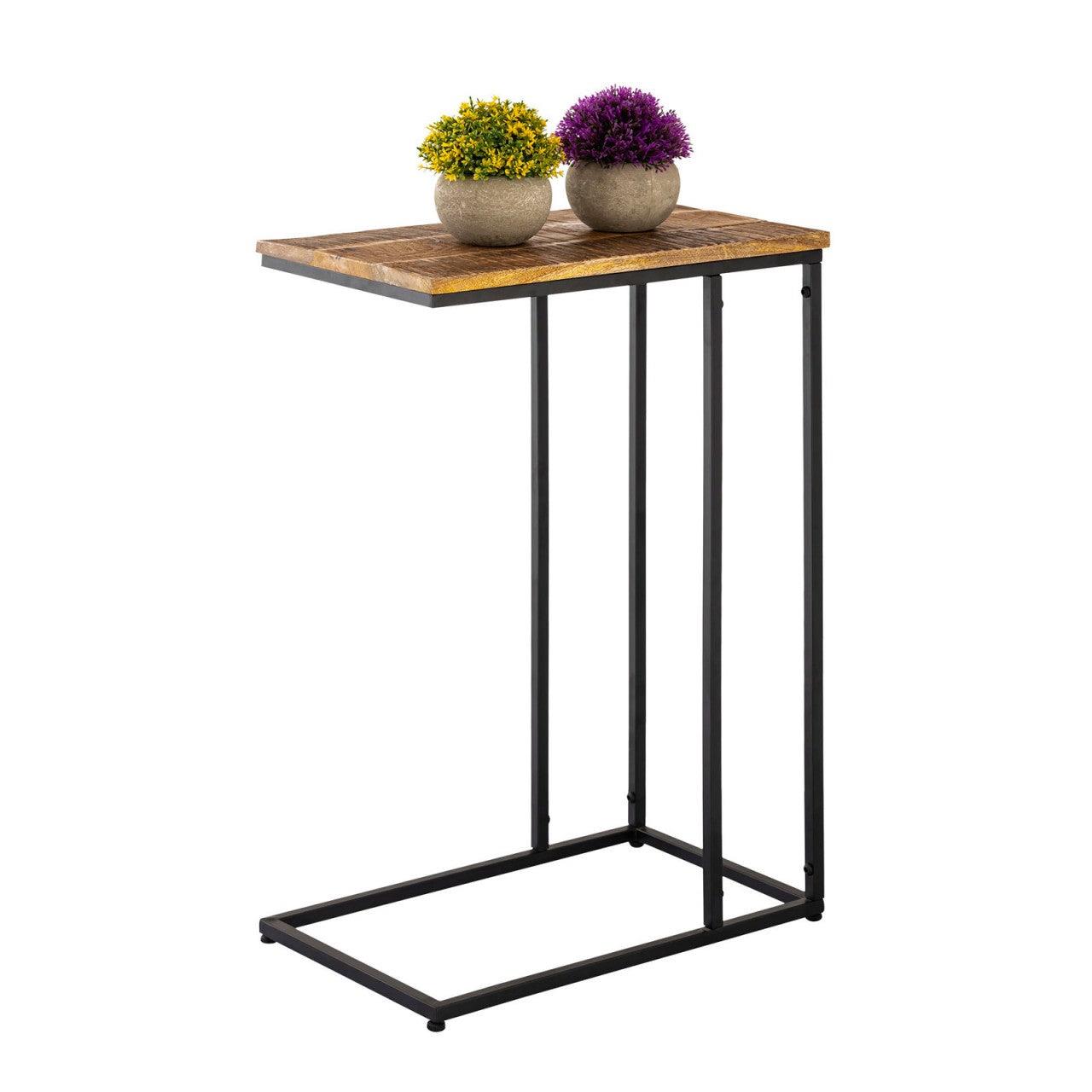 SVJ Bijzettafel Rechthoekig - 40 x 25 x 61 cm - Metaal - Zwart