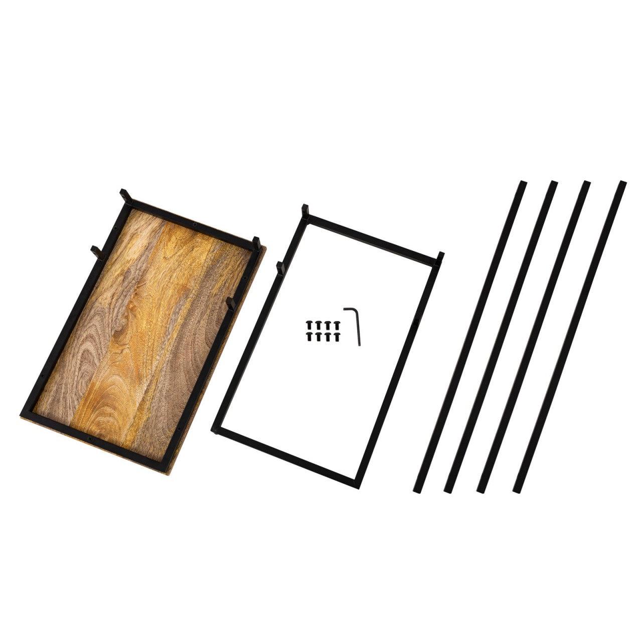 SVJ Bijzettafel Rechthoekig - 40 x 25 x 61 cm - Metaal - Zwart