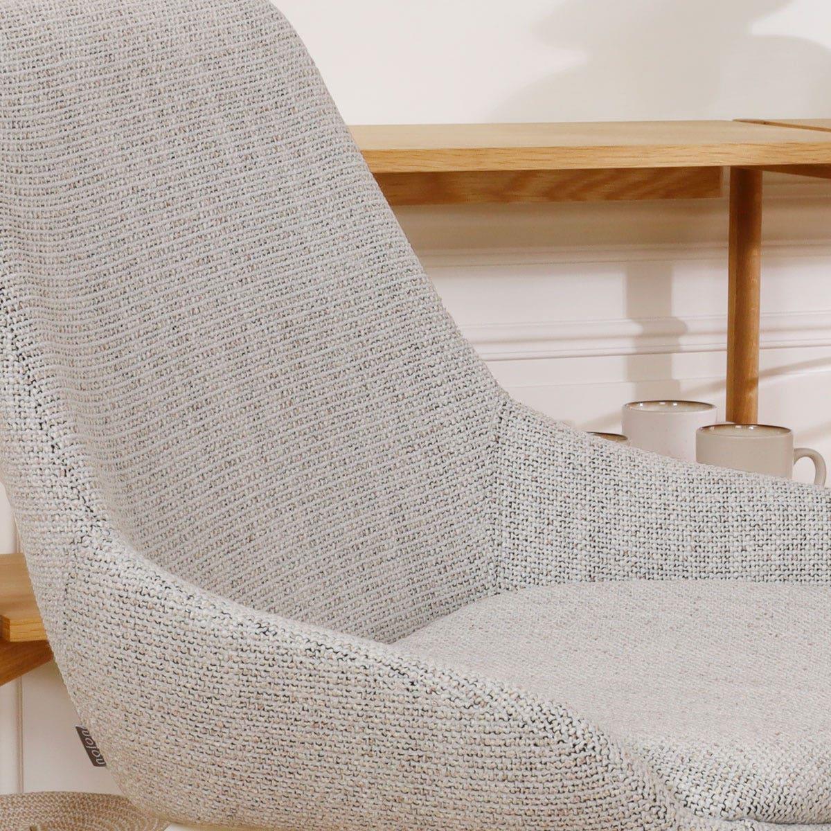 Nolon Nino-Isa Barkruk Beige Gemêleerd - Stof - Wit Onderstel - 75 cm