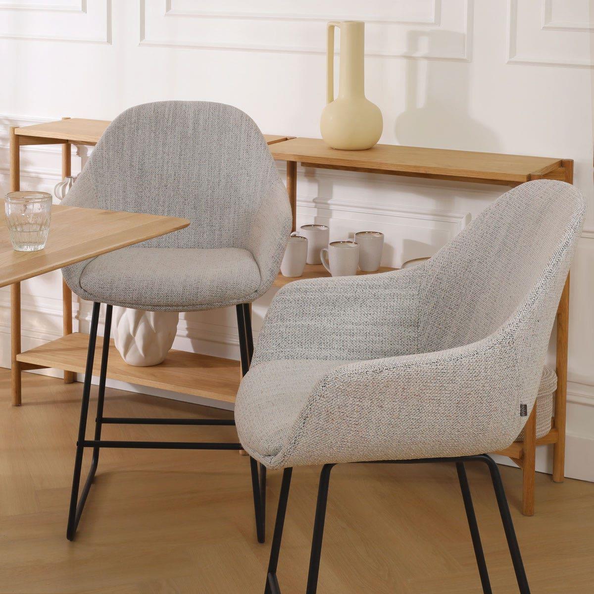 Nolon Nino-Mae Barkruk Beige Gemêleerd - met Armleuning - Zwart - 75
