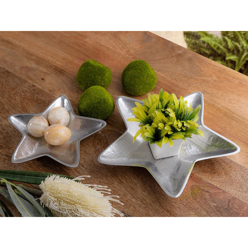 SVJ Schaal - 25x25x3 cm - Aluminium - Zilver - Set van 2